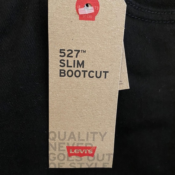 NWT Levi’s 527 Slim Fit Bootcut Black Stretch Jean - Picture 3 of 7